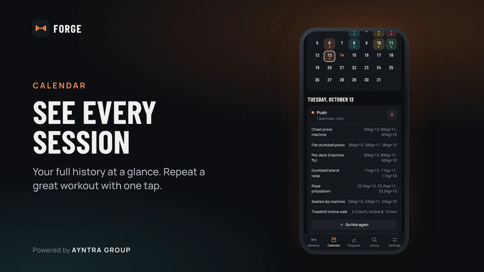 Forge: Every session on a calendar